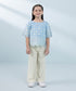 Kids East Girls Ice Blue Embroidered Dobby Top